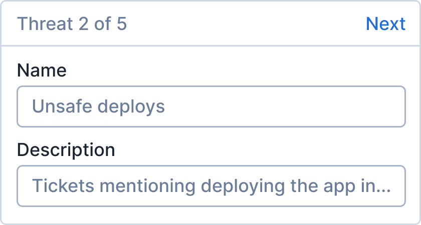 Custom assessment creation for security professional's